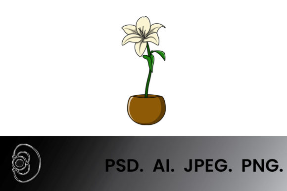 Bring Charm to Your Projects with Lily Floral Cartoon Illustration