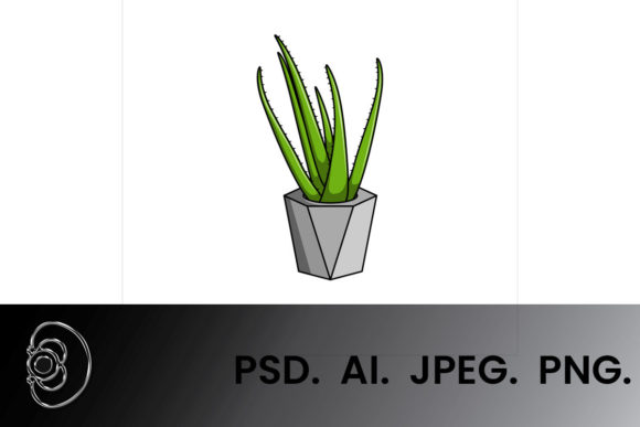 Cute Aloe Vera Floral Cartoon Art