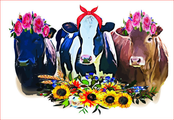 Discover the Versatility of Cows Floral PNG for Creative Projects