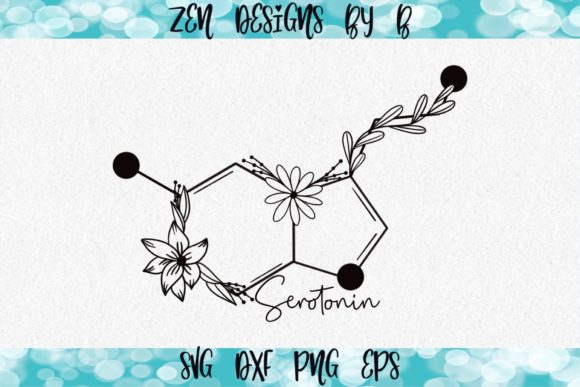 Explore Serotonin Molecule Floral Graphic