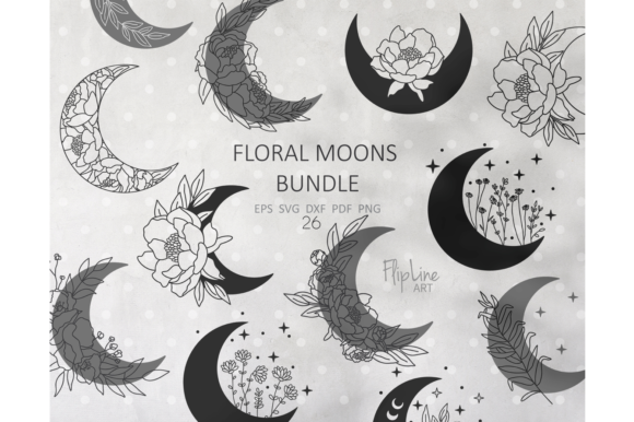 Explore the Enchantment of Floral Moon Illustrations