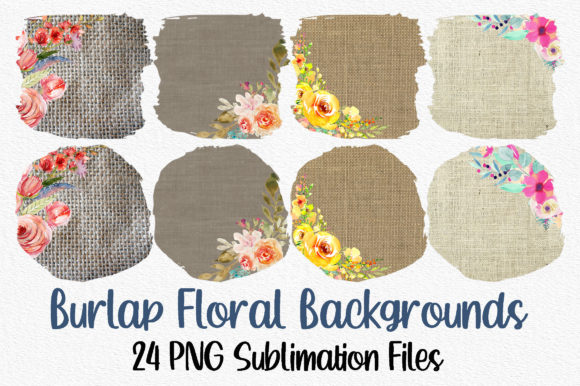 Floral Burlap Sublimation Bundle for Creative Projects