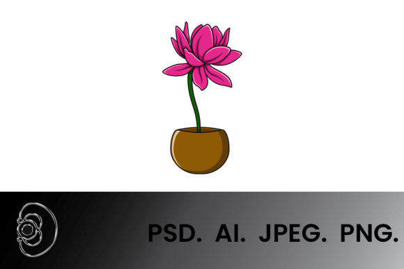 Lotus Floral Cartoon Illustration: A Versatile and Charming Design Solution