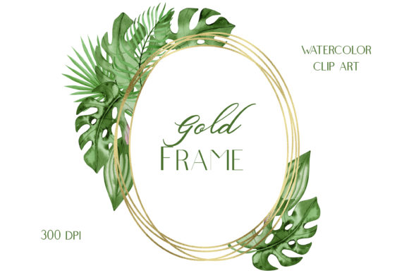 Strategic Use of Gold Frame Watercolor Floral Tropical for Enhanced Branding and Creative Projects