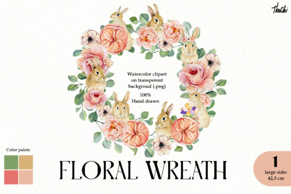 Watercolor Blush Floral Rose Wreath
