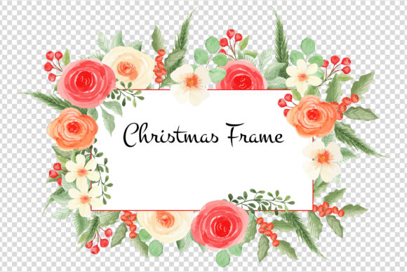 Winter Christmas Elegant Floral Frame: A Versatile and Charming Design Element
